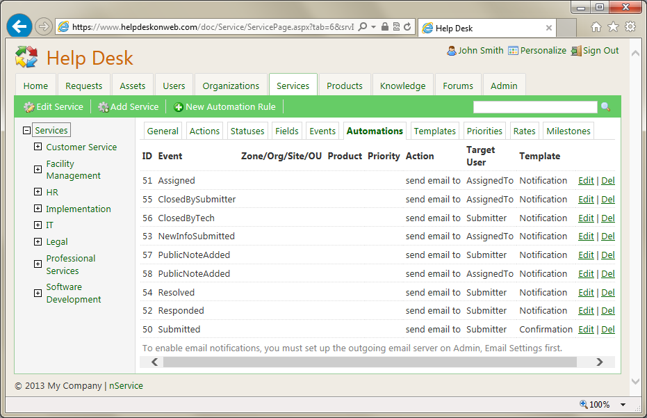 Routing Notification